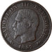 Moneda, Francia, Napoleon III, Napoléon III, 5 Centimes, 1857, Lyon, BC+
