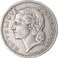 Moneda, Francia, Lavrillier, 5 Francs, 1937, Paris, MBC, Níquel, KM:888, Le