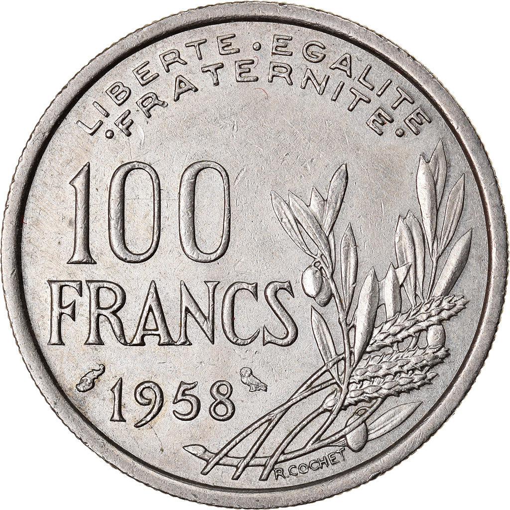 Coin, France, Cochet, 100 Francs, 1958, Chouette, EF(40-45), Copper-nickel