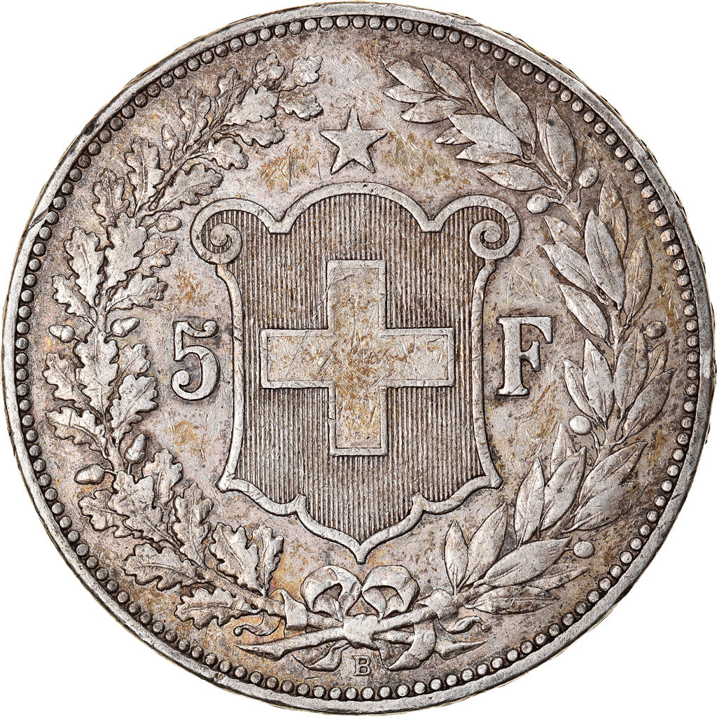 Coin, Switzerland, 5 Francs, 1890, Bern, VF(30-35), Silver, KM:34