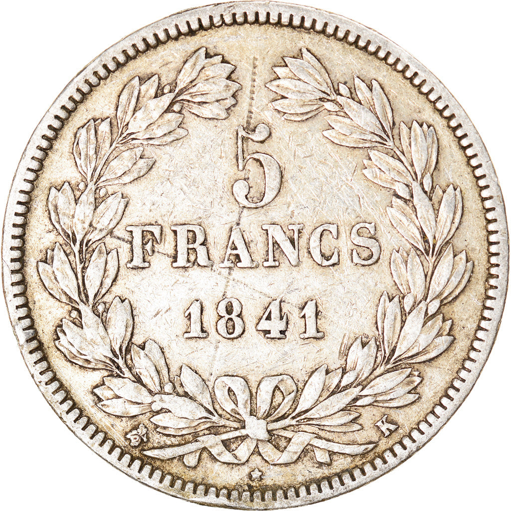 Monnaie, France, Louis-Philippe, 5 Francs, 1841, Bordeaux, TB+, Argent
