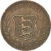 GUERNSEY, 8 Doubles, 1885, Heaton, KM #7, EF(40-45), Bronze, 31.6, 9.78