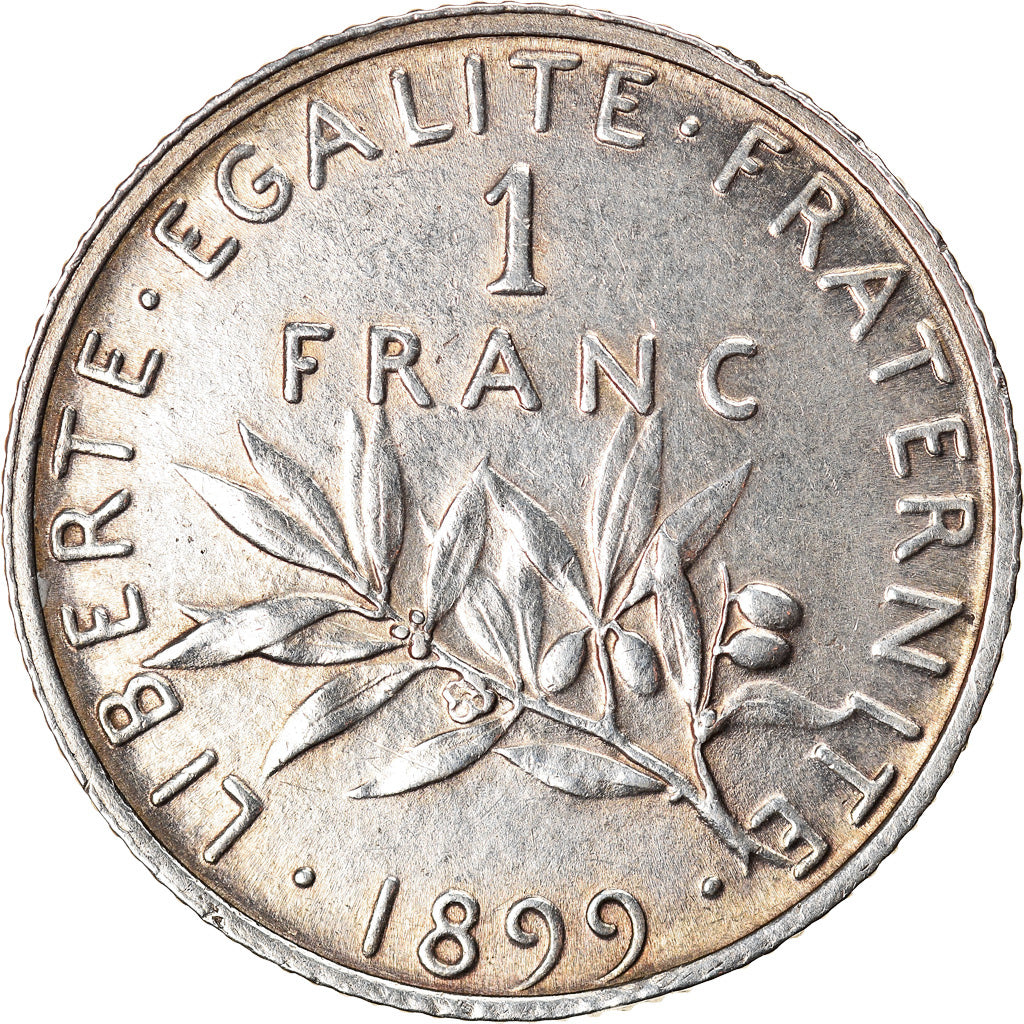 Coin, France, Semeuse, Franc, 1899, Paris, AU(55-58), Silver, KM:844.1