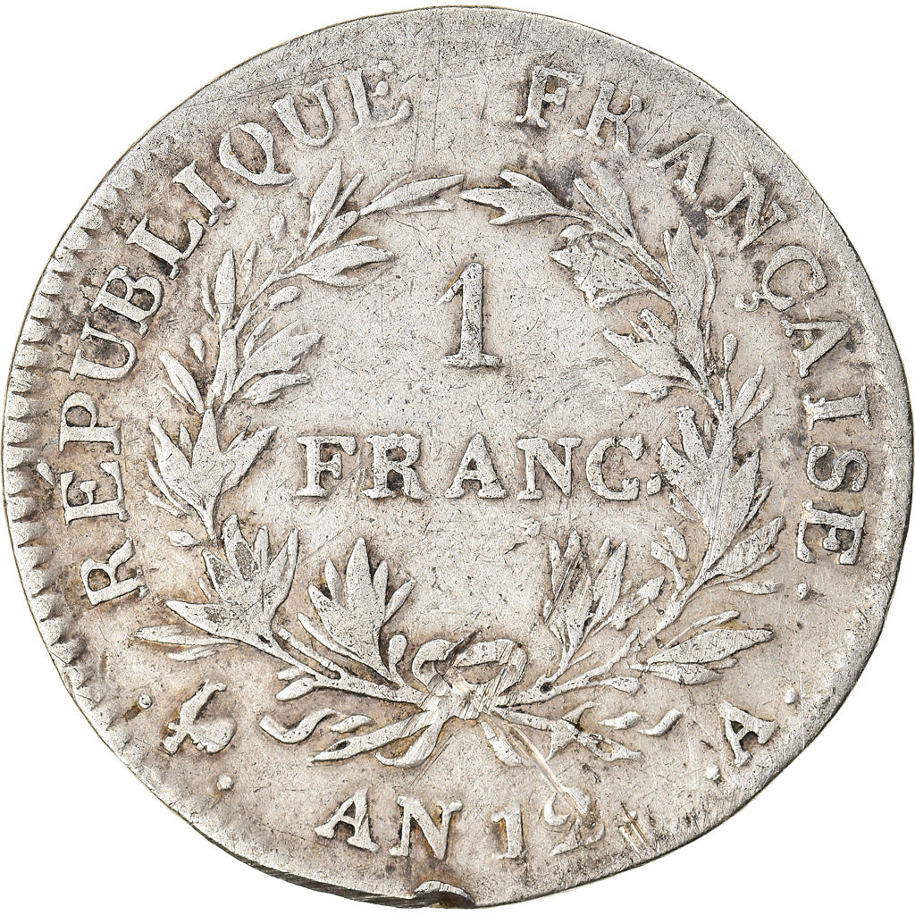 Coin, France, Napoléon I, Franc, An 12, Paris, VF(30-35), Silver, KM:649.1