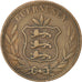 GUERNSEY, 8 Doubles, 1868, Heaton, KM #7, VF(30-35), Bronze, 31.6, 9.37