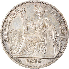 Moneda, INDOCHINA FRANCESA, 50 Cents, 1936, Paris, MBC+, Plata, KM:4a.2