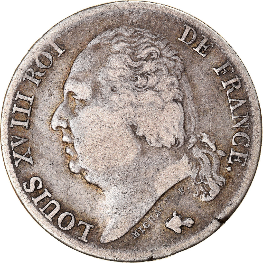 Coin, France, Louis XVIII, Louis XVIII, Franc, 1824, Limoges, Very rare