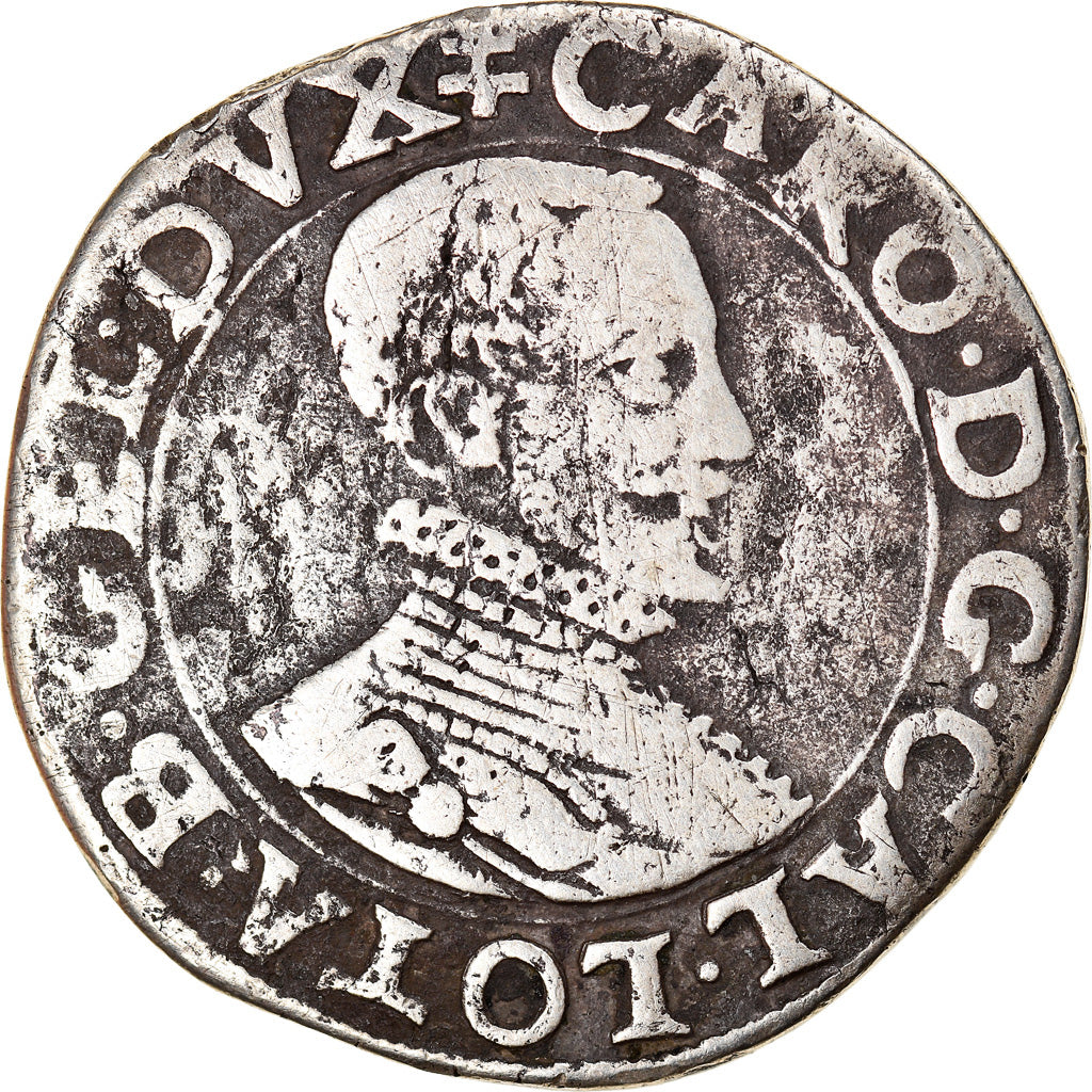 Moneta, Francja, LORRAINE, Charles III, Teston, Teston, Nancy, VF(30-35)