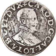 Moeda, França, LORRAINE, Charles III, Teston, Teston, Nancy, VF(30-35), Prata