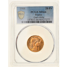 Monnaie, France, Marianne, 20 Francs, 1908, Paris, PCGS, MS66, FDC, Or