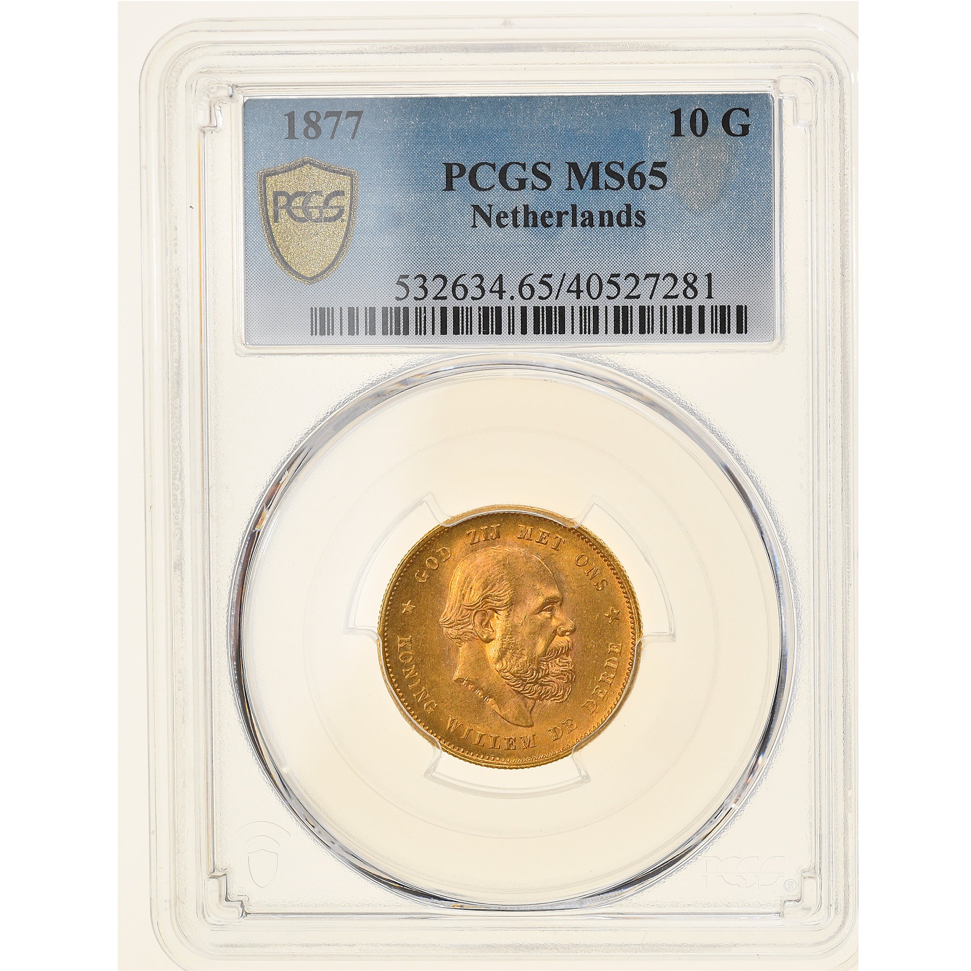 Monnaie, Pays-Bas, William III, 10 Gulden, 1877, PCGS, MS65, FDC, Or, KM:106