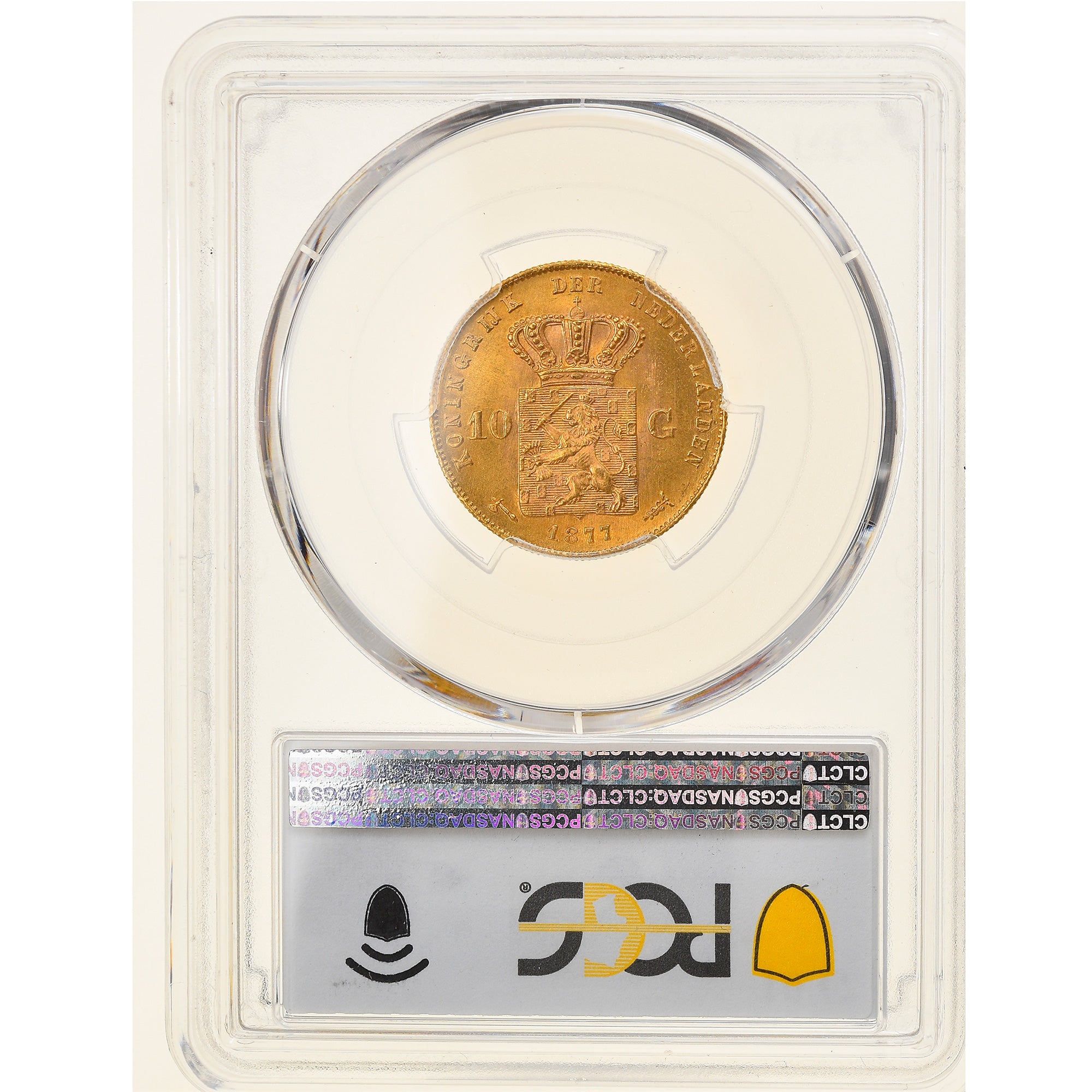 Monnaie, Pays-Bas, William III, 10 Gulden, 1877, PCGS, MS65, FDC, Or, KM:106