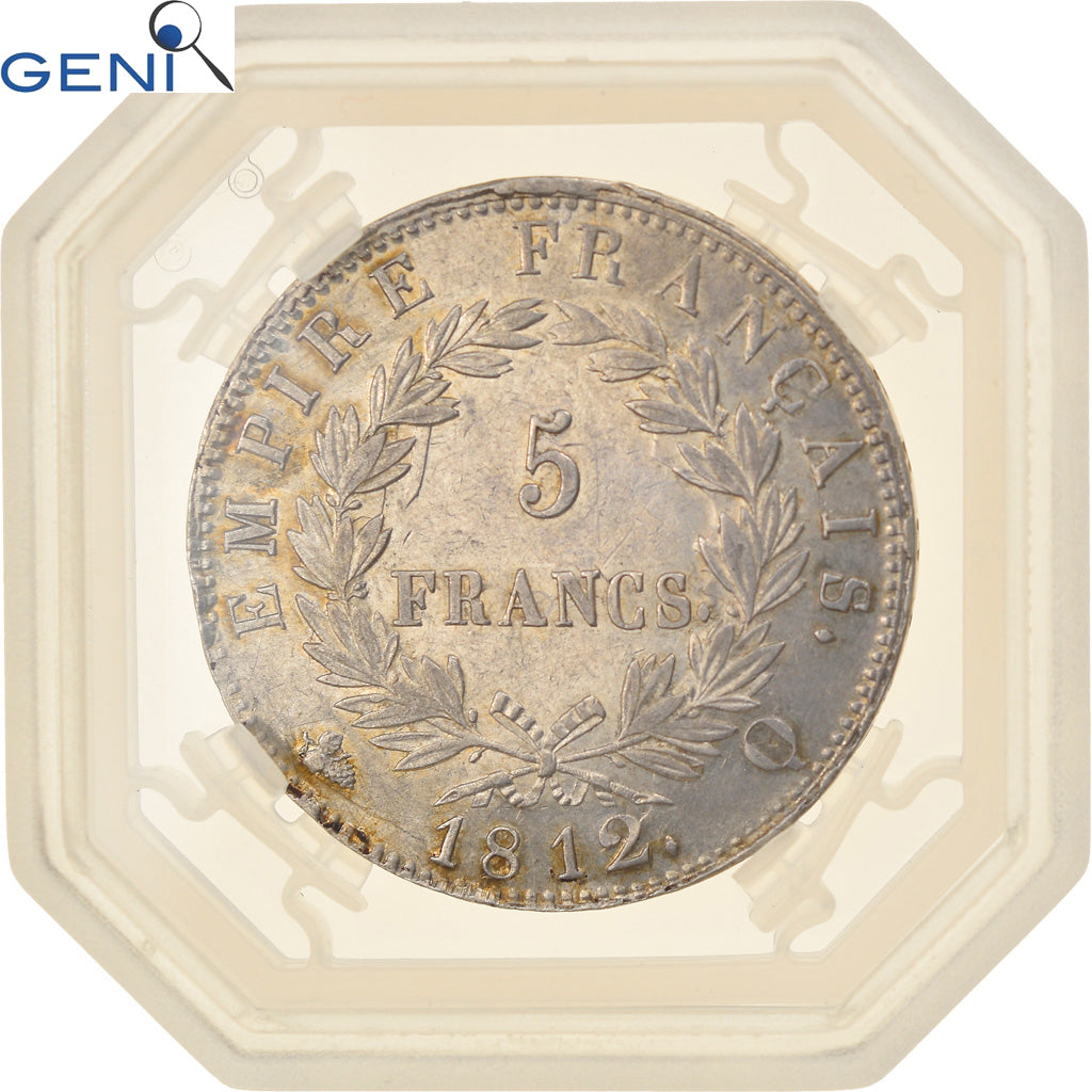 Moeda, França, Napoléon I, 5 Francs, 1812, Perpignan, GENI, AU53, AU(50-53)