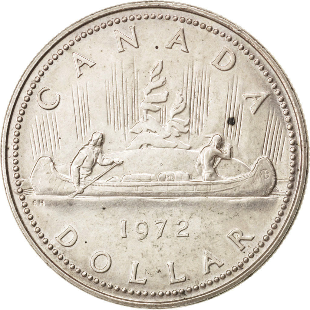 CANADA, Dollar, 1972, Royal Canadian Mint, KM #64.2a, AU(50-53), Silver, 36,...