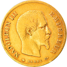 Moneta, Francia, Napoleon III, Napoléon III, 10 Francs, 1855, Strasbourg, MB