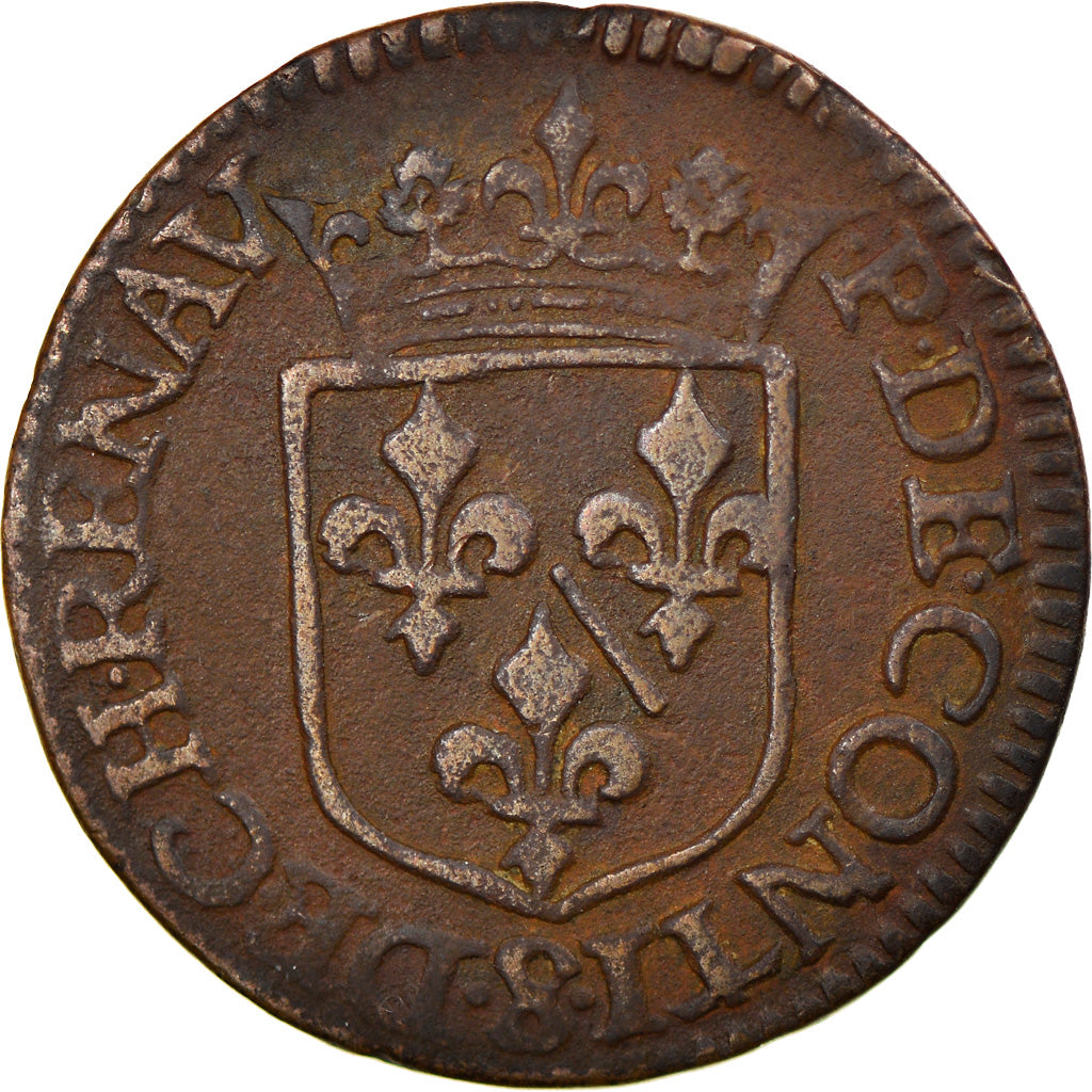 Monnaie, France, CHÂTEAU-REGNAULT, François de Bourbon, Liard, 1613, TB+