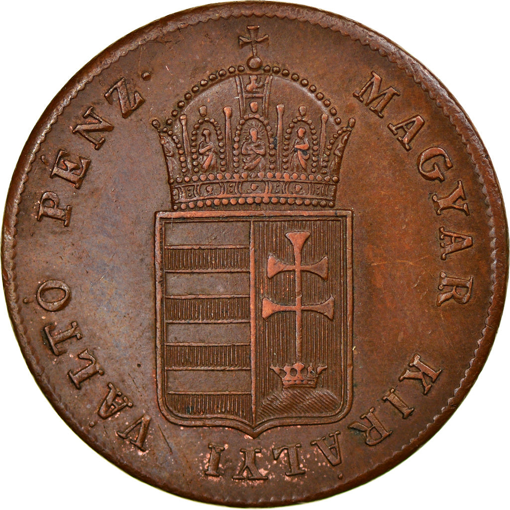 Coin, Hungary, Ferdinand V, Egy (1) Krajczar, 1848, Kremnitz, AU(55-58), Copper