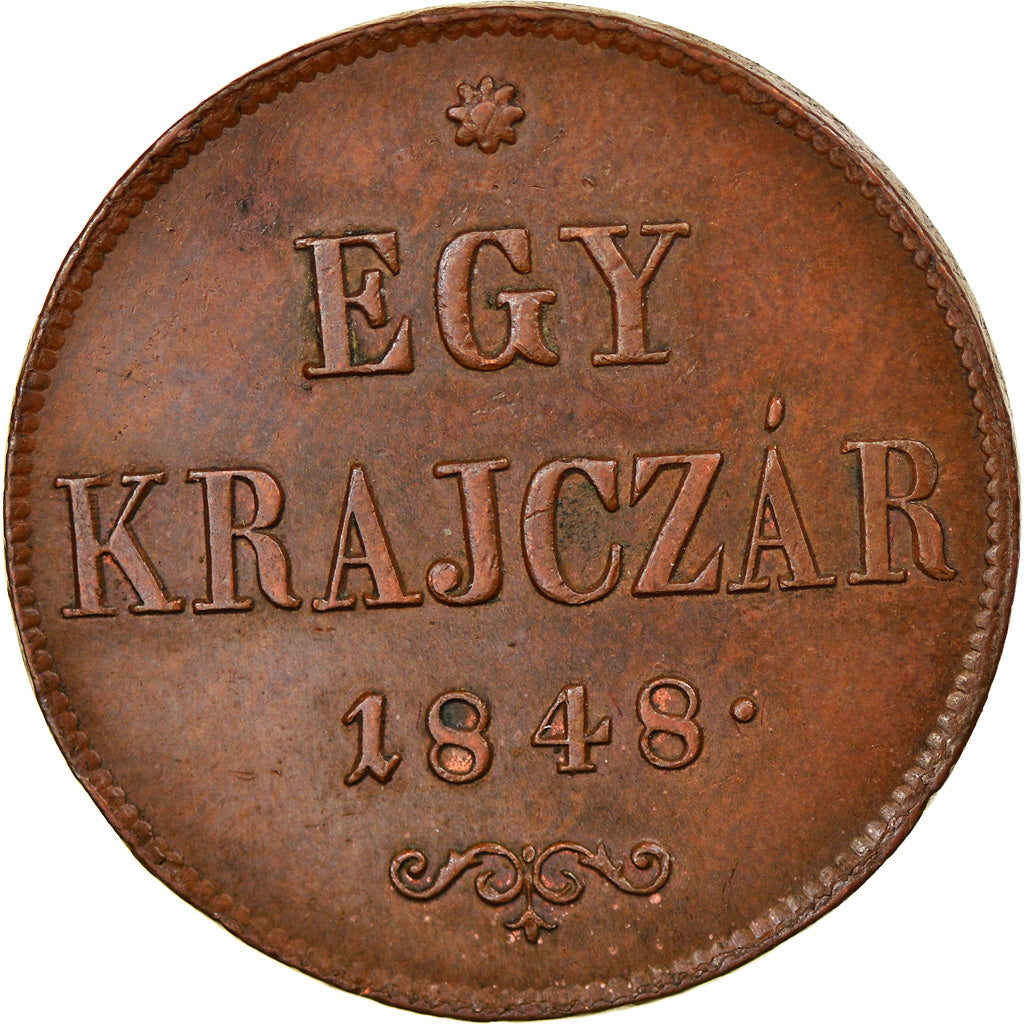 Coin, Hungary, Ferdinand V, Egy (1) Krajczar, 1848, Kremnitz, AU(55-58), Copper