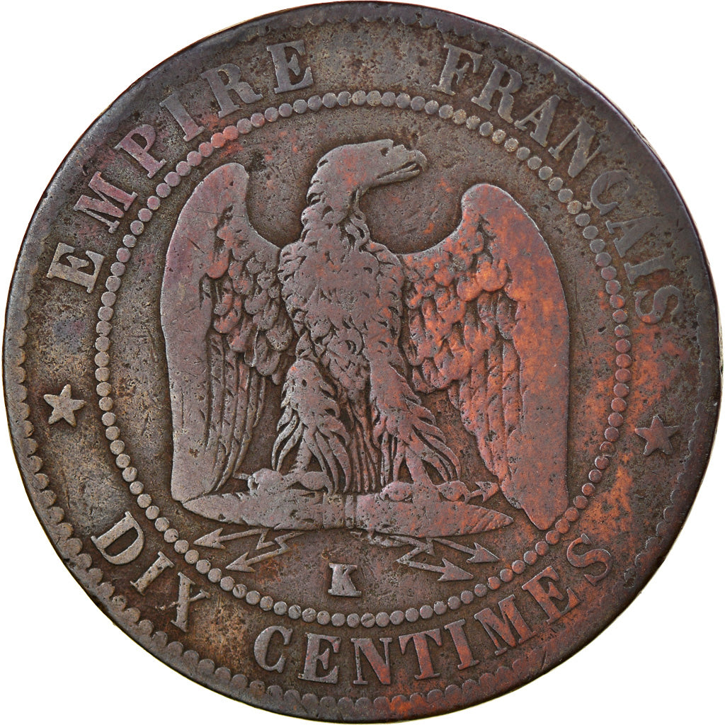 Moneta, Francia, Napoleon III, Napoléon III, 10 Centimes, 1857, Bordeaux, B+