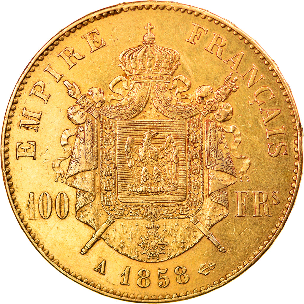 Moeda, França, Napoleon III, Napoléon III, 100 Francs, 1858, Paris, AU(50-53)