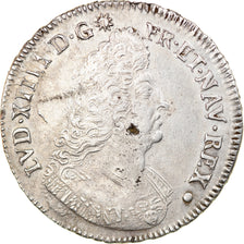 Moneta, Francia, Louis XIV, Ecu aux palmes, 1693, Reims, BB+, Argento, KM:275.14