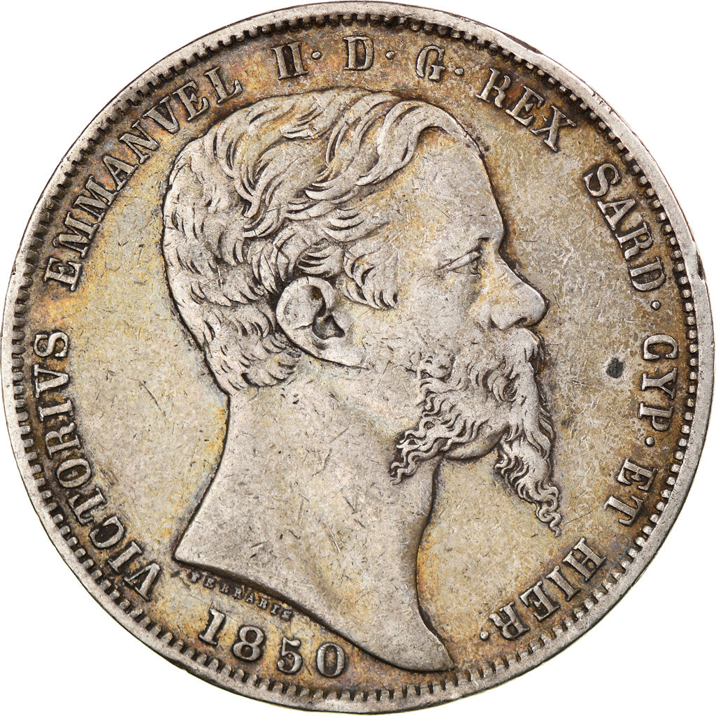 Monnaie, États italiens, SARDINIA, Vittorio Emanuele II, 5 Lire, 1850, Genoa