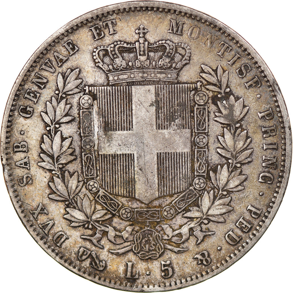 Monnaie, États italiens, SARDINIA, Vittorio Emanuele II, 5 Lire, 1850, Genoa