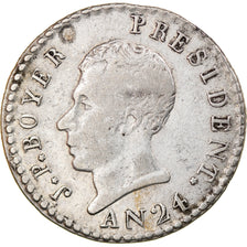 Coin, Haiti, Jean-Pierre Boyer, 25 Centimes, An 24 (1827), EF(40-45), Silver