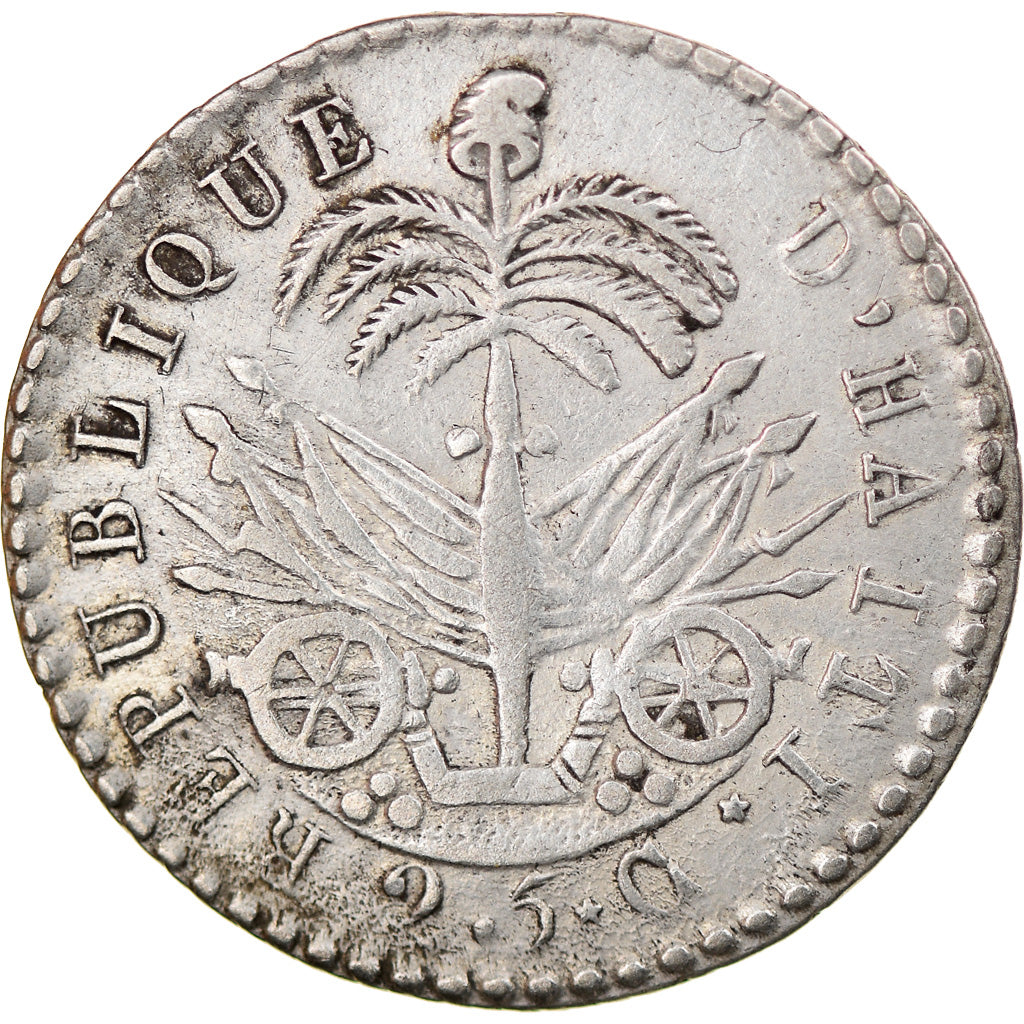 Münze, Haiti, Jean-Pierre Boyer, 25 Centimes, An 24 (1827), SS, Silber, KM:18.1