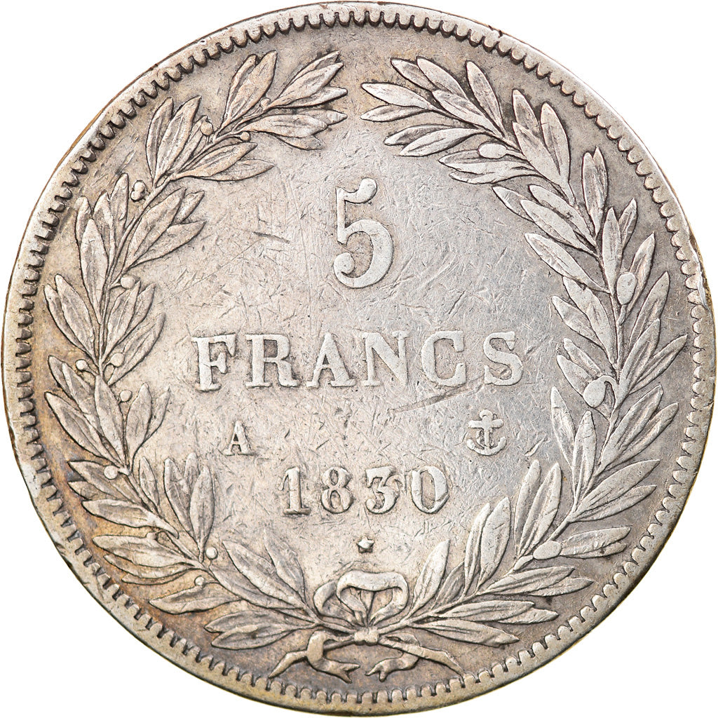 Munten, Frankrijk, Louis-Philippe, 5 Francs, 1830, Paris, FR+, Zilver, KM:735.1