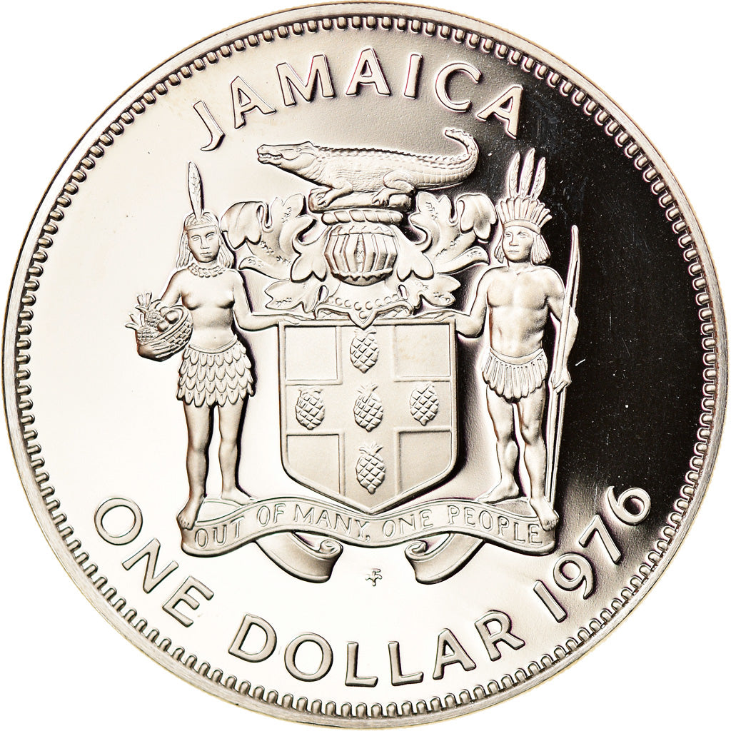Coin, Jamaica, Elizabeth II, Dollar, 1976, Franklin Mint, Proof, MS(65-70)