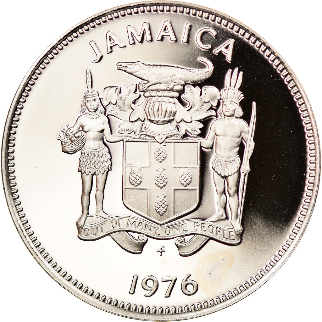 Monnaie, Jamaica, Elizabeth II, 25 Cents, 1976, Franklin Mint, USA, Proof, FDC