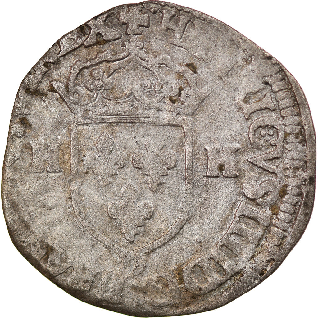 Moneta, Francia, Henri IV, Douzain aux deux H, 1595, Lyon, MB+, Biglione