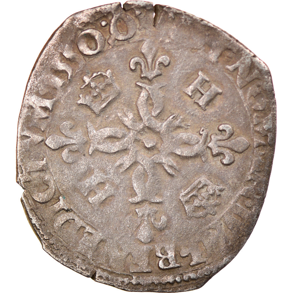 Coin, France, Henri II, Douzain aux croissants, 1550, Montélimar, VF(20-25)