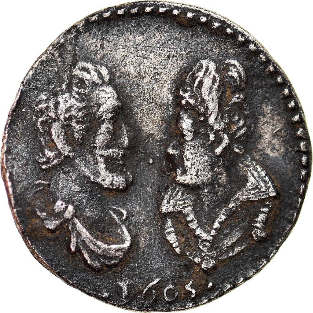 France, Token, Quinaire, Henri IV & Marie de Médicis, 1605, Very rare