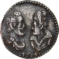 France, Token, Quinaire, Henri IV & Marie de Médicis, 1605, Very rare