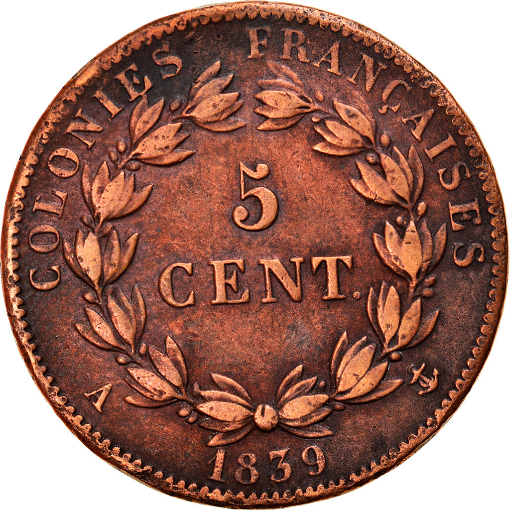 Coin, FRENCH COLONIES, Louis - Philippe, 5 Centimes, 1839, Paris, VF(30-35)
