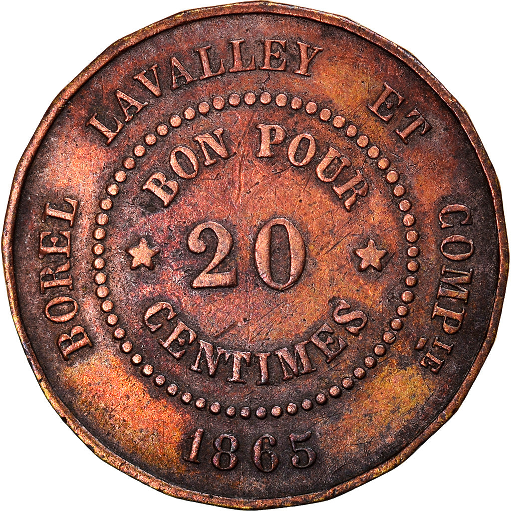 Coin, Egypt, Abdul Aziz, 20 Centimes, 1865, EF(40-45), Brass, KM:Tn5, Lecompte:8