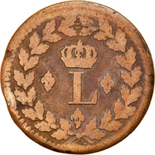 Coin, France, Louis XVIII, Decime, 1814, Strasbourg, VF(20-25), Bronze, KM:701