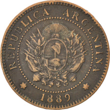 ARGENTINA, Centavo, 1889, KM #32, VF(30-35), Bronze, 4.83