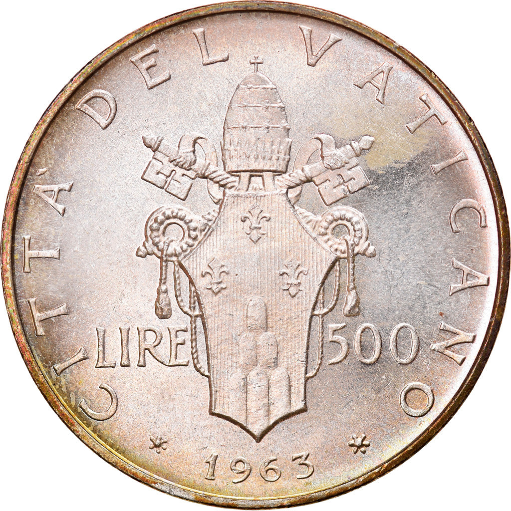 Coin, VATICAN CITY, Paul VI, 500 Lire, 1963, MS(63), Silver, KM:83.1