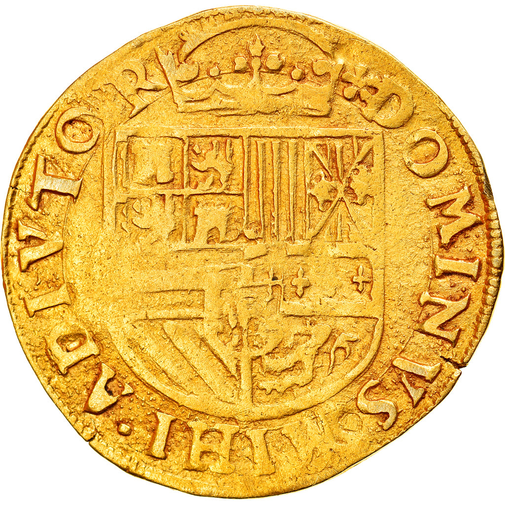 Moneda, Países Bajos españoles, HOLLAND, Philip II, 1/2 Réal, Dordrecht, MBC