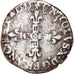 Coin, France, Charles X, 1/4 d'écu à la croix de face, 1595, Dinan, VF(20-25)