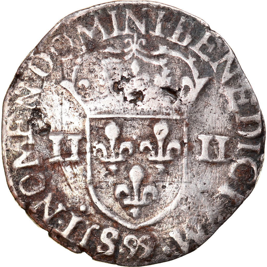 Coin, France, Charles X, 1/4 d'écu à la croix de face, 1595, Dinan, VF(20-25)