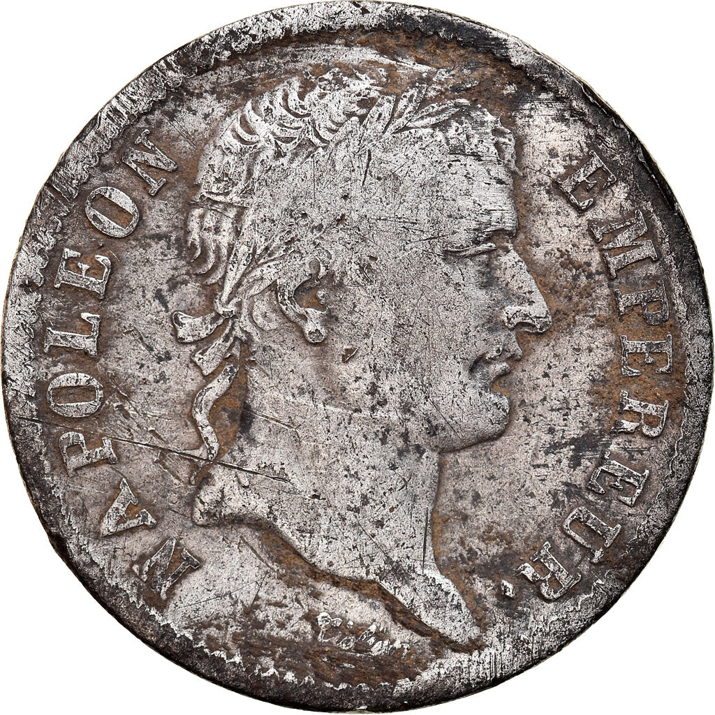 Moneda, Francia, Napoléon I, Franc, 1813, Bordeaux, BC+, Plata, KM:692.8, Le