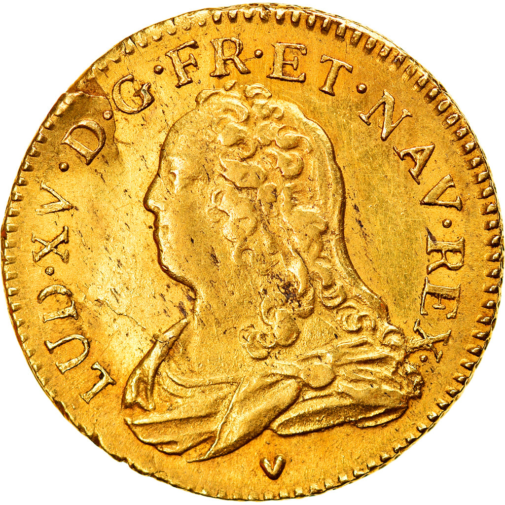 Coin, France, Louis XV, Louis d'or aux lunettes, Louis d'Or, 1726, Aix
