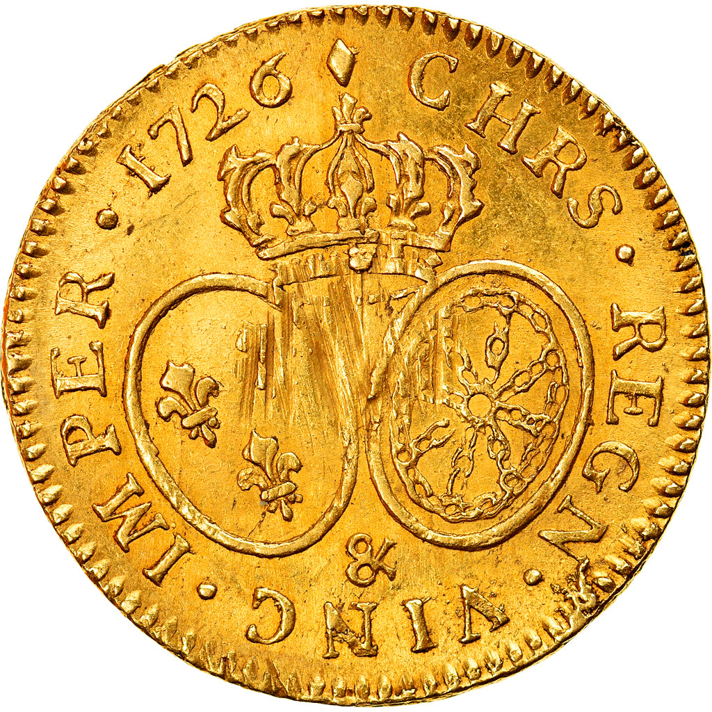 Coin, France, Louis XV, Louis d'or aux lunettes, Louis d'Or, 1726, Aix
