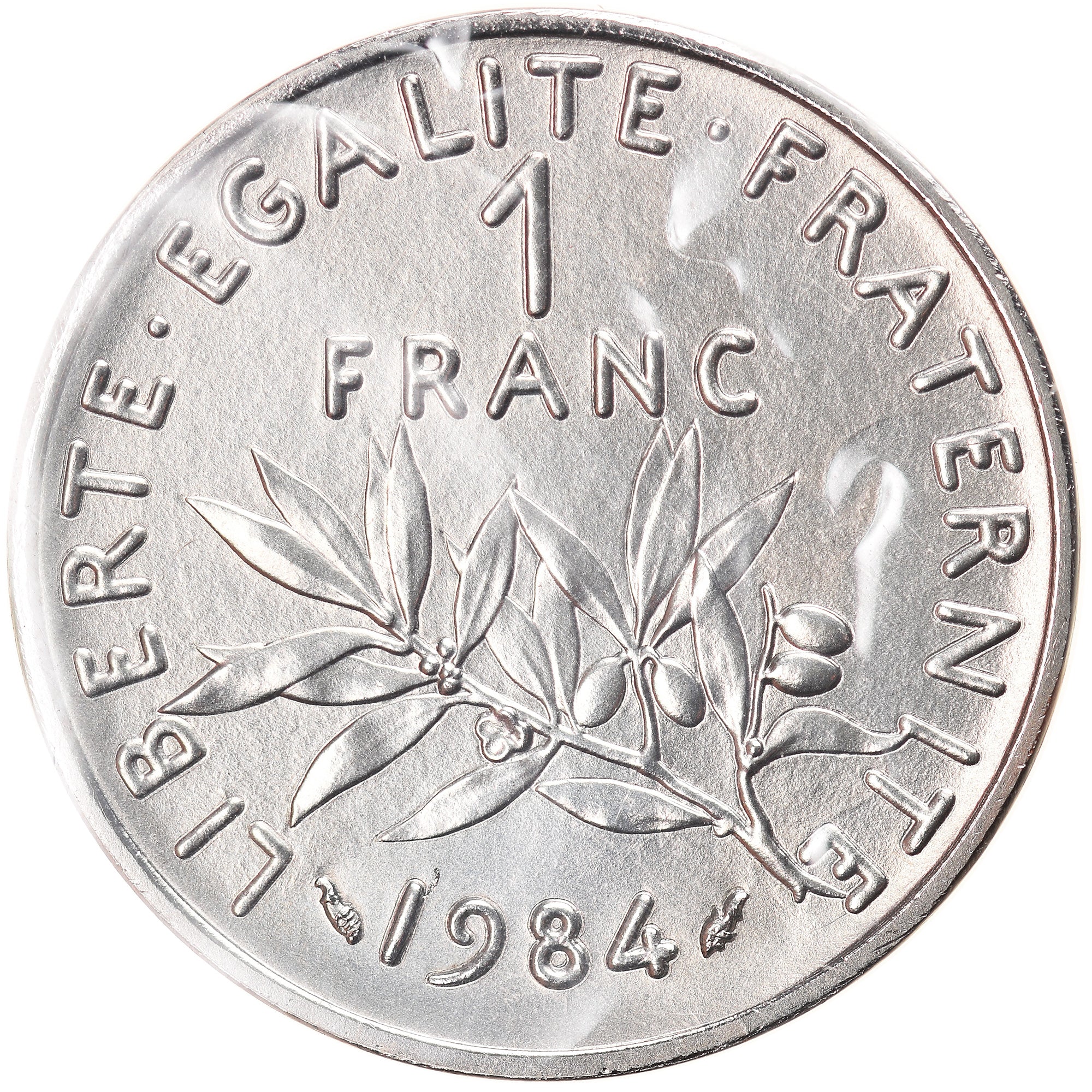 Coin, France, Franc, 1984, Piéfort, MS(65-70), Cupro-nickel
