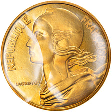 Moeda, França, 20 Centimes, 1984, Piéfort, MS(65-70), Cuproníquel Alumínio