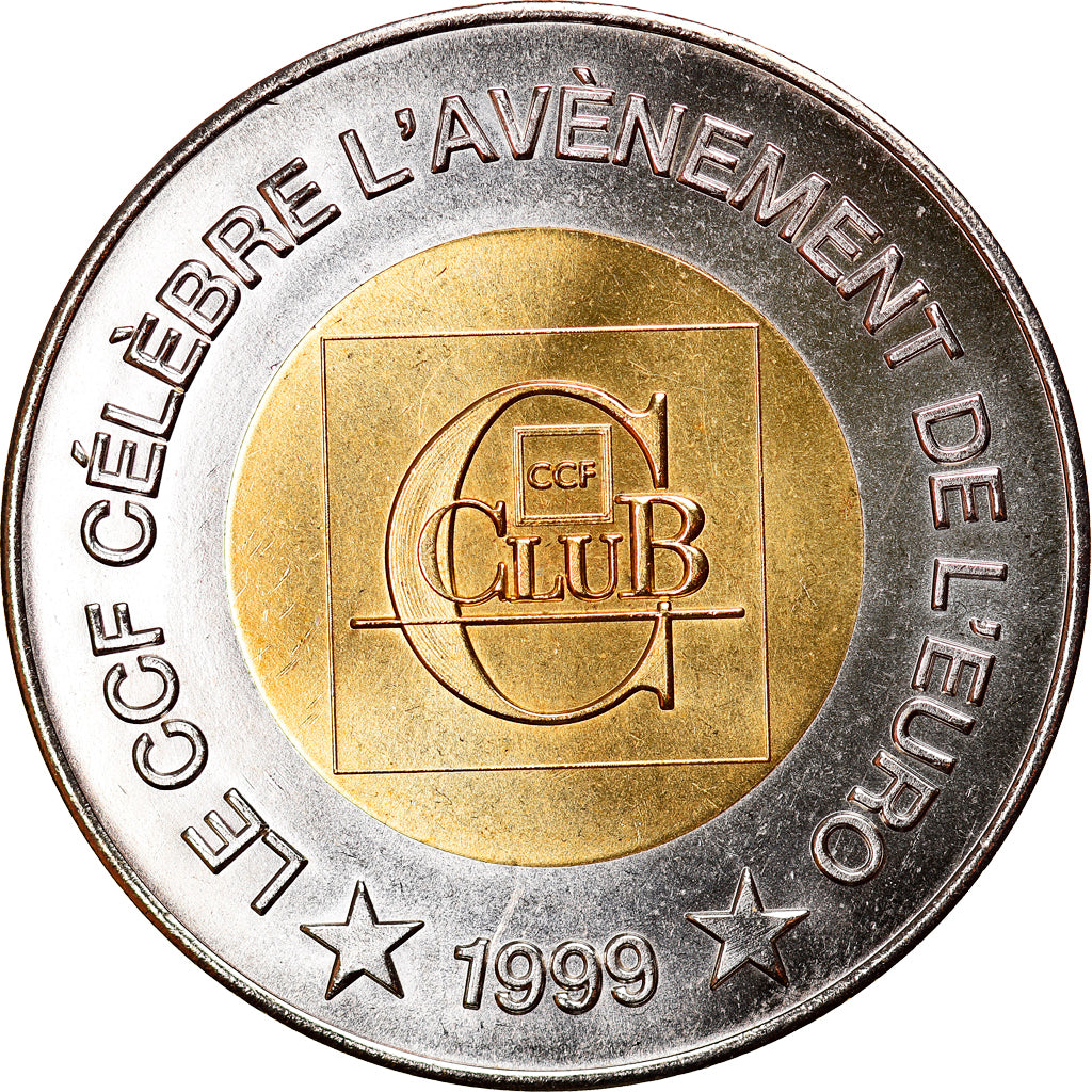 Francja, Medal, CCF, Avènement de l'Euro, 1999, MS(65-70), Miedź-Nikiel